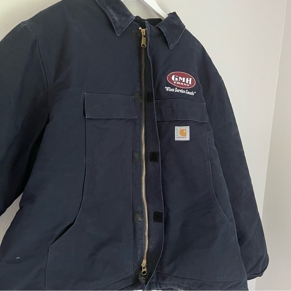 Carhartt Men’s Quilted Winter Duck Coat Navy Blue Size 3XL Logo Patch - Picture 4 of 13